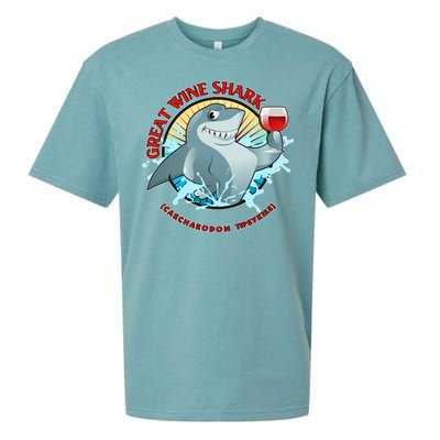 Funny Great Wine Shark Emblem Sueded Cloud Jersey T-Shirt