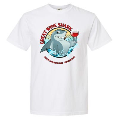 Funny Great Wine Shark Emblem Garment-Dyed Heavyweight T-Shirt