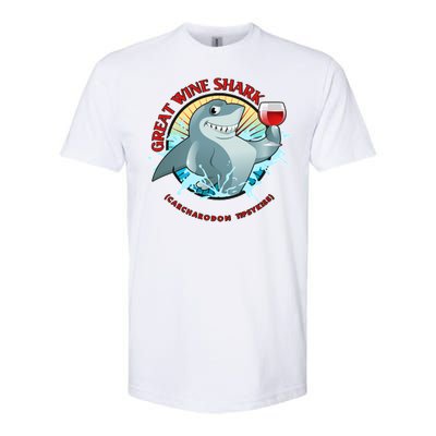 Funny Great Wine Shark Emblem Softstyle CVC T-Shirt