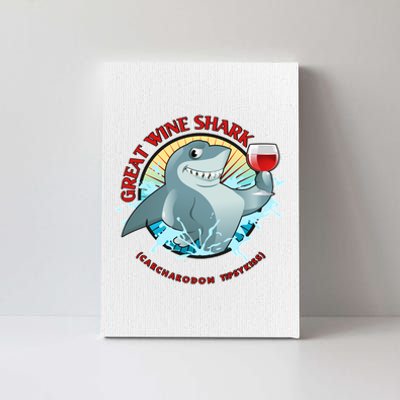 Funny Great Wine Shark Emblem Canvas