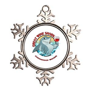 Funny Great Wine Shark Emblem Metallic Star Ornament