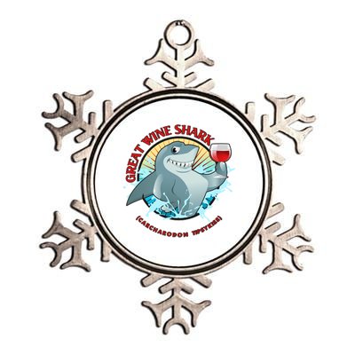 Funny Great Wine Shark Emblem Metallic Star Ornament