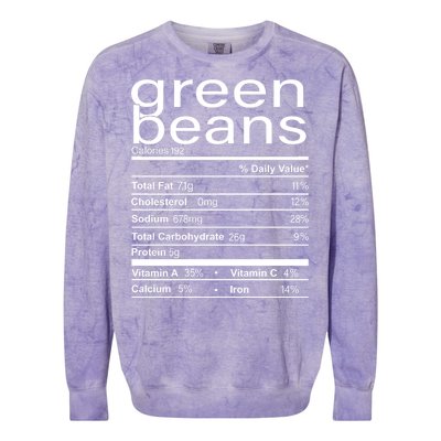 Funny Green Bean Nutrition Colorblast Crewneck Sweatshirt