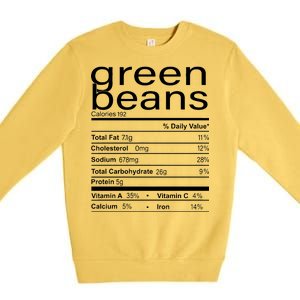 Funny Green Bean Nutrition Premium Crewneck Sweatshirt