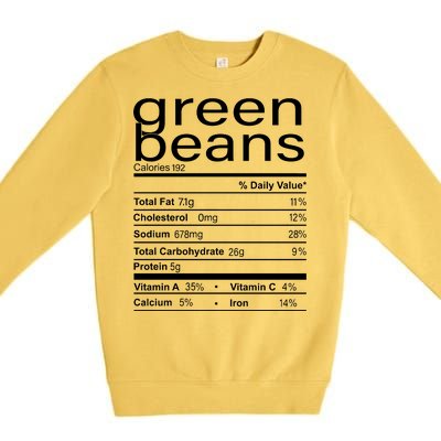 Funny Green Bean Nutrition Premium Crewneck Sweatshirt