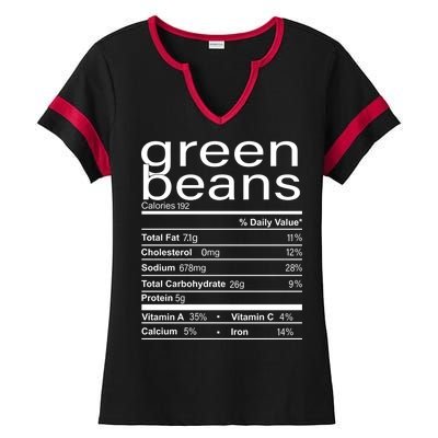 Funny Green Bean Nutrition Ladies Halftime Notch Neck Tee