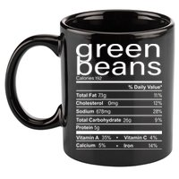 Funny Green Bean Nutrition 11oz C Handle Ceramic Mug