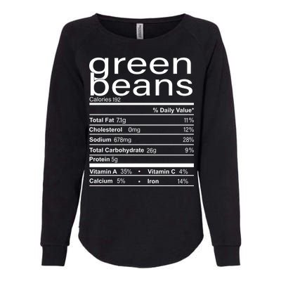 Funny Green Bean Nutrition Womens California Wash Sweatshirt