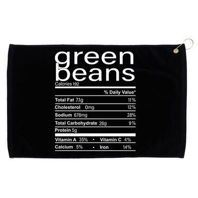 Funny Green Bean Nutrition Grommeted Golf Towel