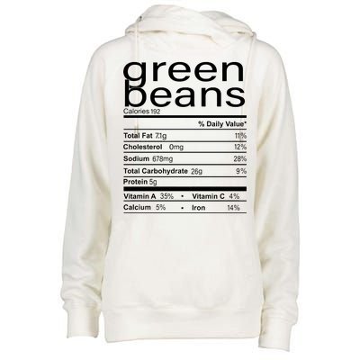 Funny Green Bean Nutrition Womens Funnel Neck Pullover Hood