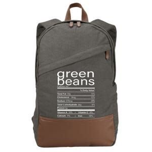 Funny Green Bean Nutrition Cotton Canvas Backpack