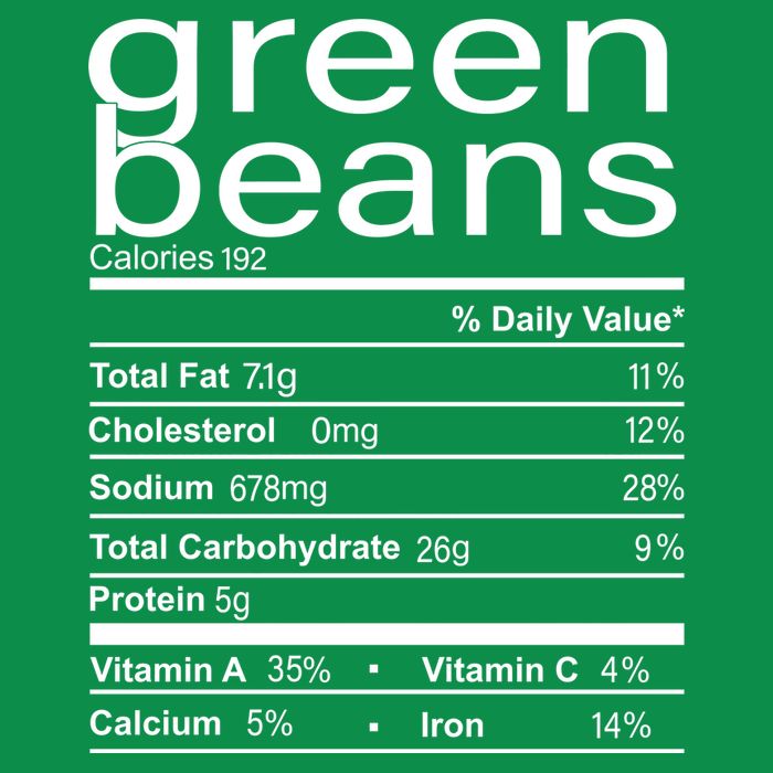 Funny Green Bean Nutrition T-Shirt