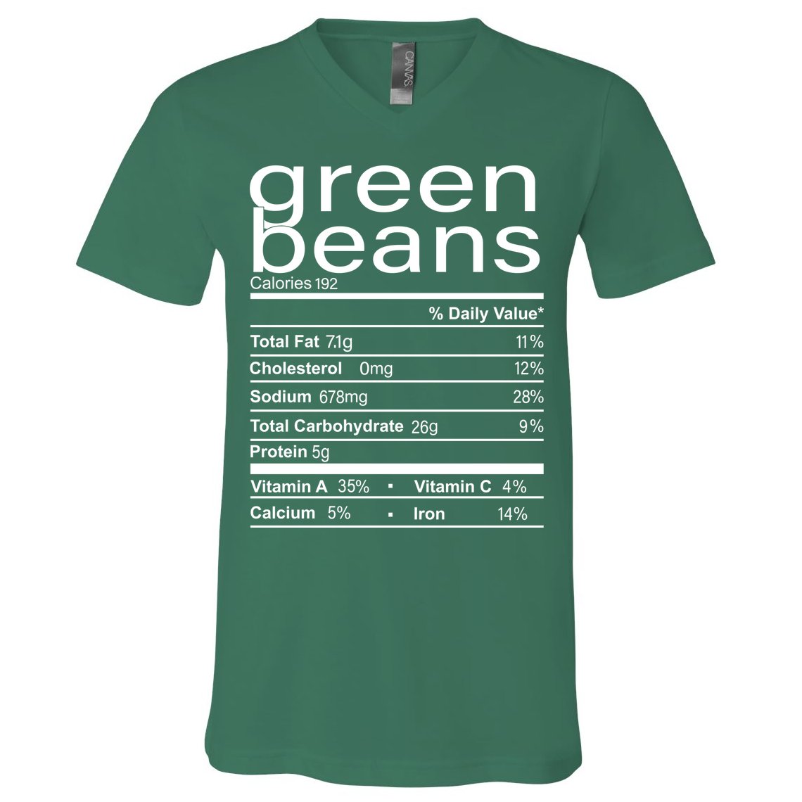 Funny Green Bean Nutrition V-Neck T-Shirt
