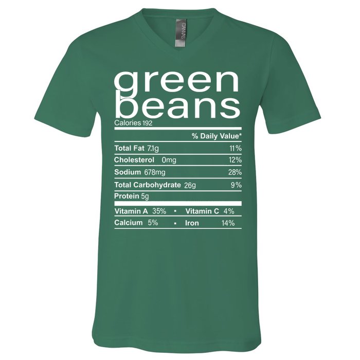 Funny Green Bean Nutrition V-Neck T-Shirt