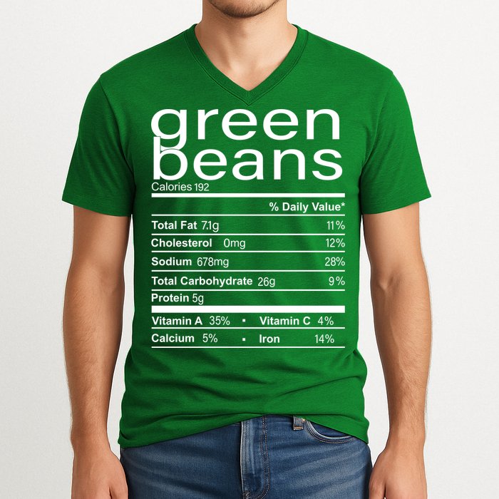 Funny Green Bean Nutrition V-Neck T-Shirt