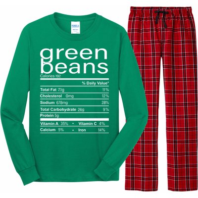 Funny Green Bean Nutrition Long Sleeve Pajama Set