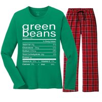 Funny Green Bean Nutrition Women's Long Sleeve Flannel Pajama Set 