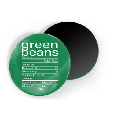 Funny Green Bean Nutrition Magnet