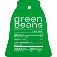 Funny Green Bean Nutrition Ceramic Bell Ornament