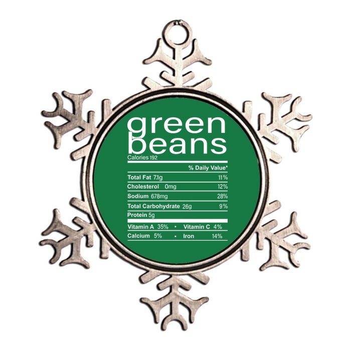 Funny Green Bean Nutrition Metallic Star Ornament