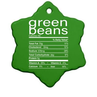 Funny Green Bean Nutrition Ceramic Star Ornament