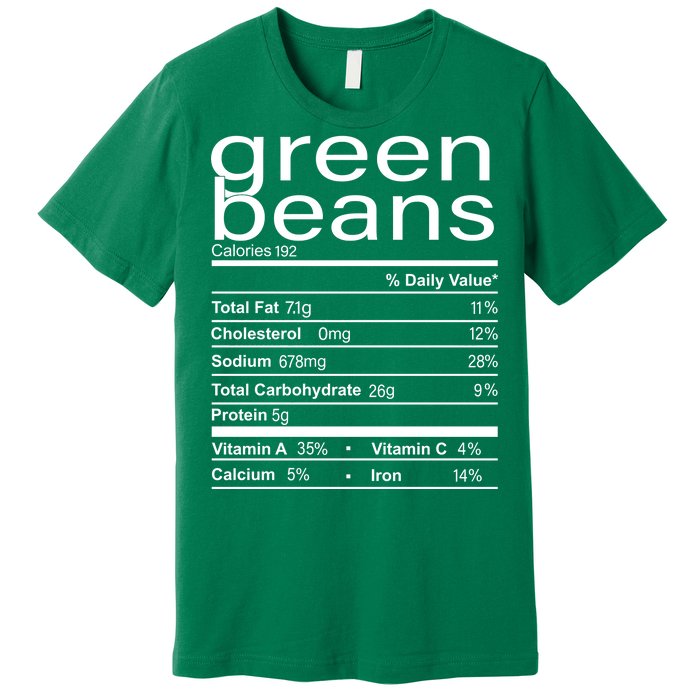 Funny Green Bean Nutrition Premium T-Shirt