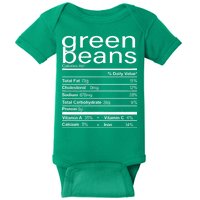 Funny Green Bean Nutrition Baby Bodysuit