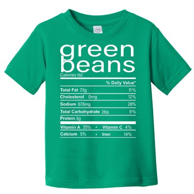 Funny Green Bean Nutrition Toddler T-Shirt