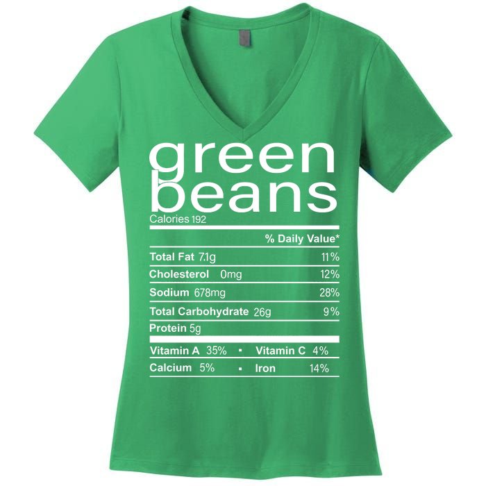 Funny Green Bean Nutrition Women's V-Neck T-Shirt