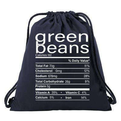 Funny Green Bean Nutrition Drawstring Bag