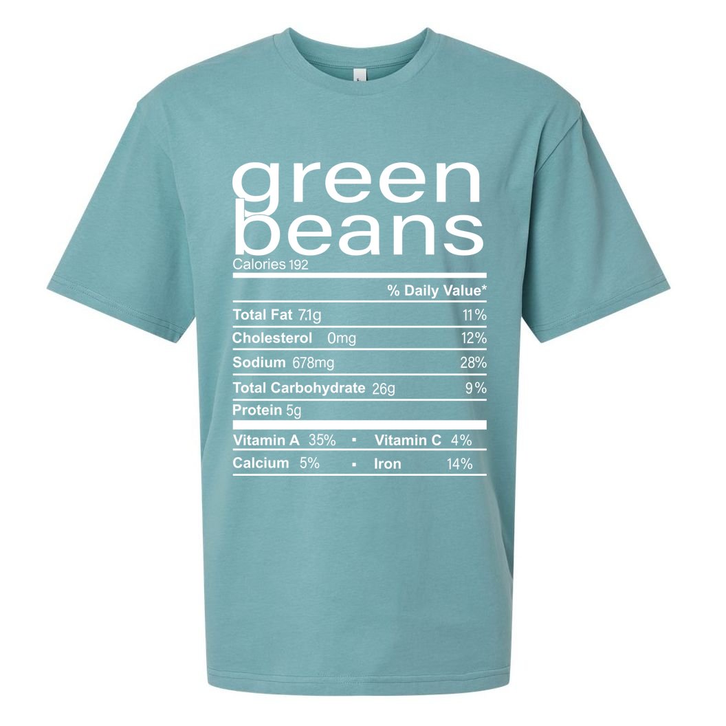 Funny Green Bean Nutrition Sueded Cloud Jersey T-Shirt