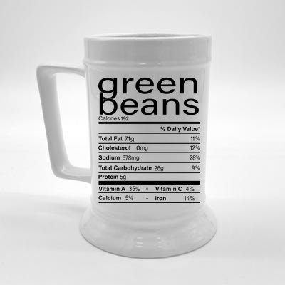 Funny Green Bean Nutrition Beer Stein