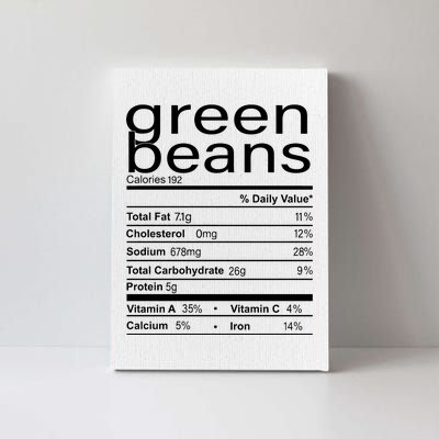 Funny Green Bean Nutrition Canvas