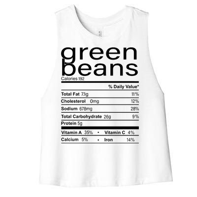 Funny Green Bean Nutrition Women's Racerback Cropped Tank