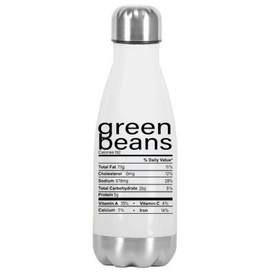 Funny Green Bean Nutrition Stainless Steel Insulated Water Bottle