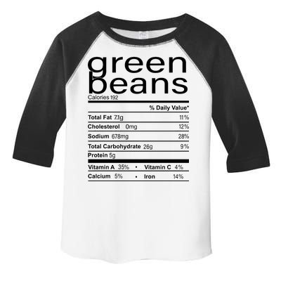 Funny Green Bean Nutrition Toddler Fine Jersey T-Shirt