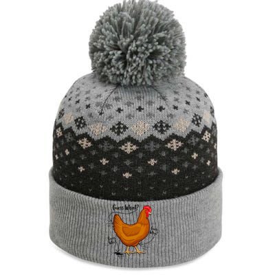 Funny Guess What Chicken Butt ggg The Baniff Cuffed Pom Beanie