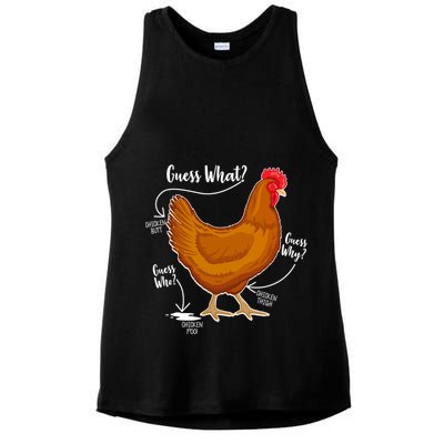 Funny Guess What Chicken Butt ggg Ladies PosiCharge Tri-Blend Wicking Tank