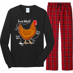 Funny Guess What Chicken Butt ggg Long Sleeve Pajama Set