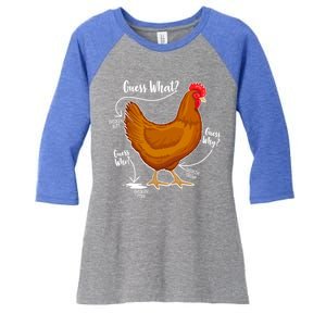 Funny Guess What Chicken Butt ggg Women's Tri-Blend 3/4-Sleeve Raglan Shirt