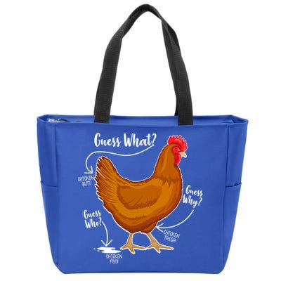 Funny Guess What Chicken Butt ggg Zip Tote Bag