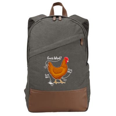 Funny Guess What Chicken Butt ggg Cotton Canvas Backpack