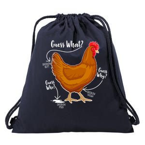 Funny Guess What Chicken Butt ggg Drawstring Bag