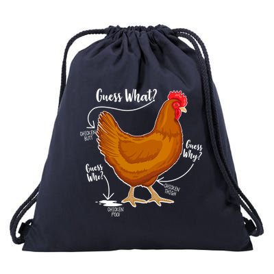 Funny Guess What Chicken Butt ggg Drawstring Bag