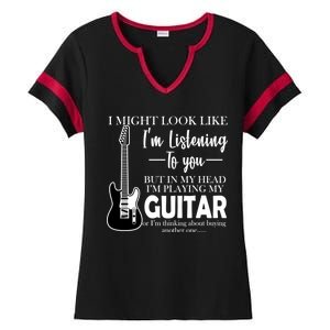 Funny Guitar Sarcastic Saying Ladies Halftime Notch Neck Tee