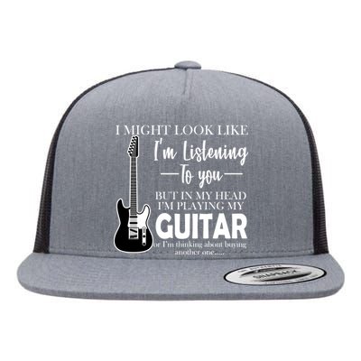 Funny Guitar Sarcastic Saying Flat Bill Trucker Hat