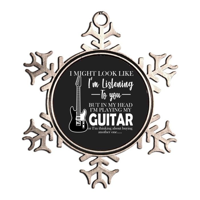 Funny Guitar Sarcastic Saying Metallic Star Ornament