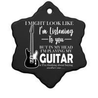 Funny Guitar Sarcastic Saying Ceramic Star Ornament