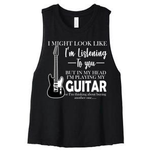 Funny Guitar Sarcastic Saying Women's Racerback Cropped Tank