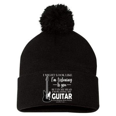 Funny Guitar Sarcastic Saying Pom Pom 12in Knit Beanie